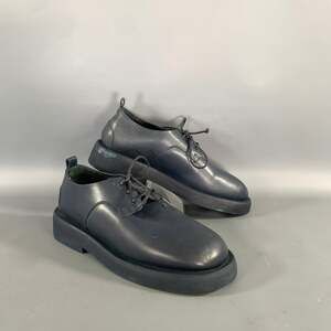 MARSELL Size 7.5 Navy Leather Derby Laces